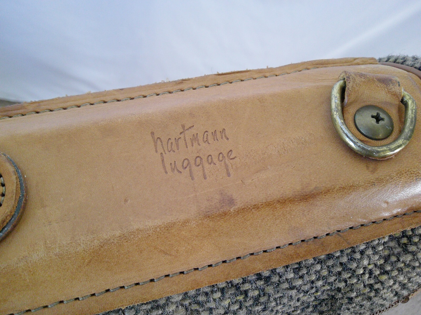 Hartmann Tweed Saddle Leather 24″x45.5″ Garment Bag Luggage Vintage