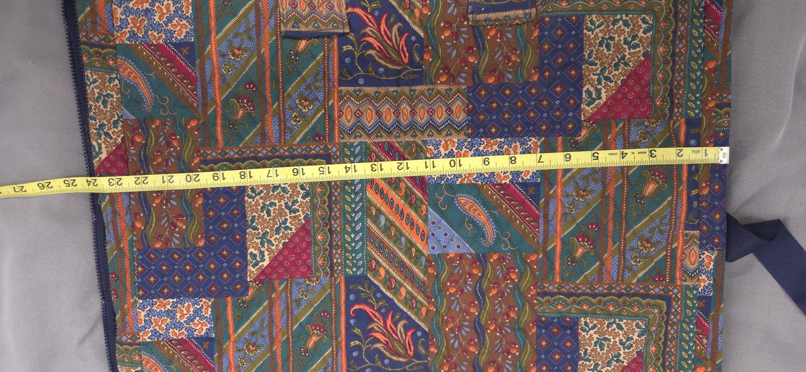 Vtg Vera Bradley Garment Bag Quilted Cotton Patchwork Travel Luggage USA 47×24