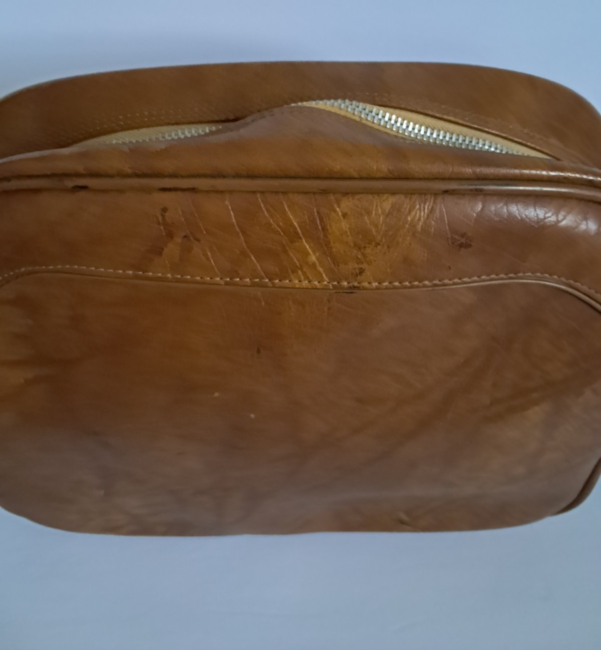 Vintage American Tourister Brown Faux Leather Carry On Tote Travel Bag