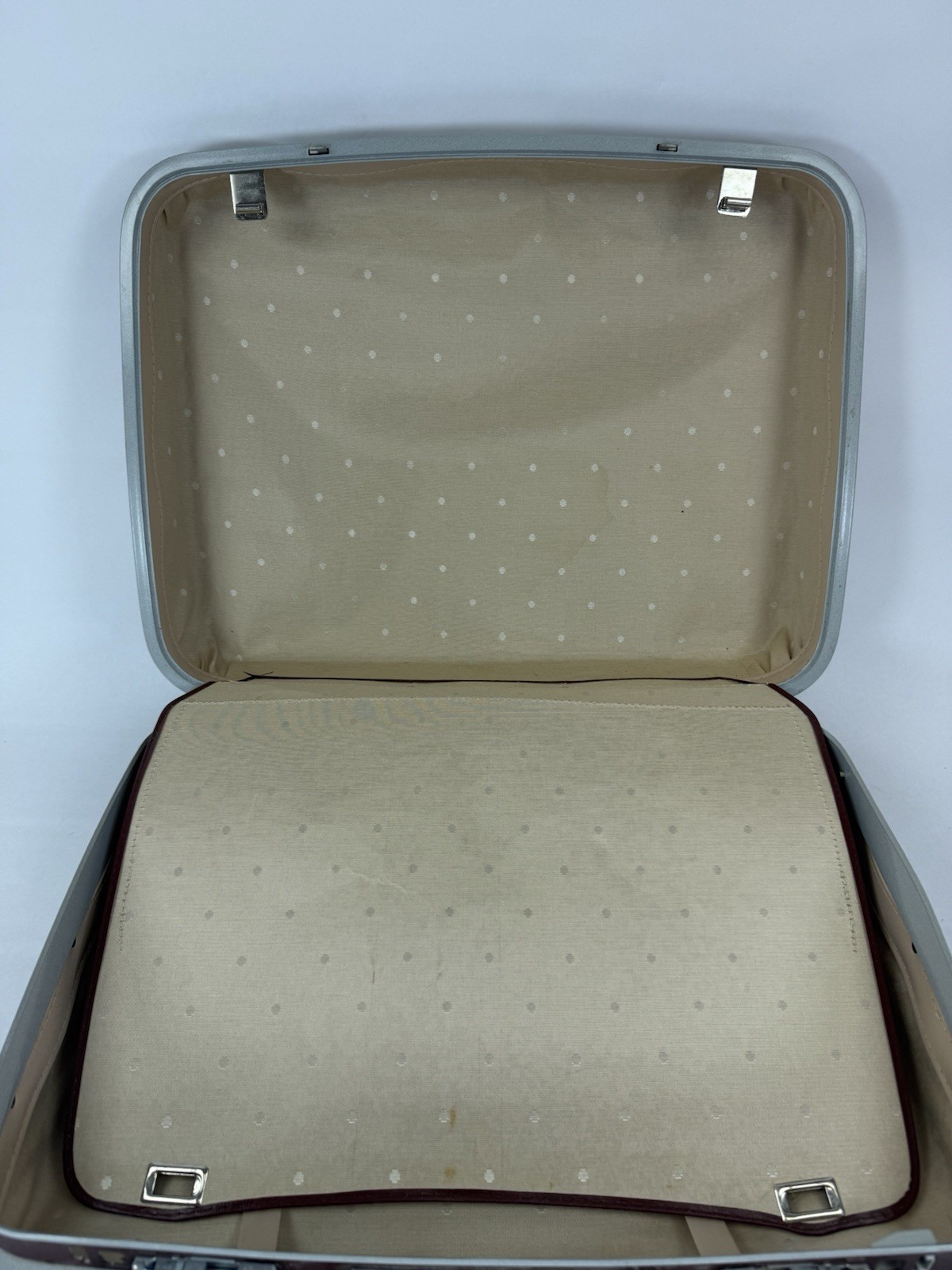 Samsonite Maroon Hard Shell Handle Travel Luggage Suitcase Vintage 19″