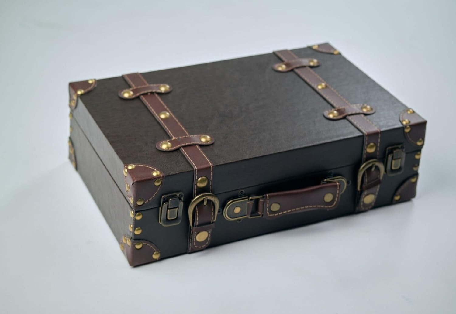 Vintage Suitcase Trunk Train Case Leather Suitcases Retro Antique Luggage Decor