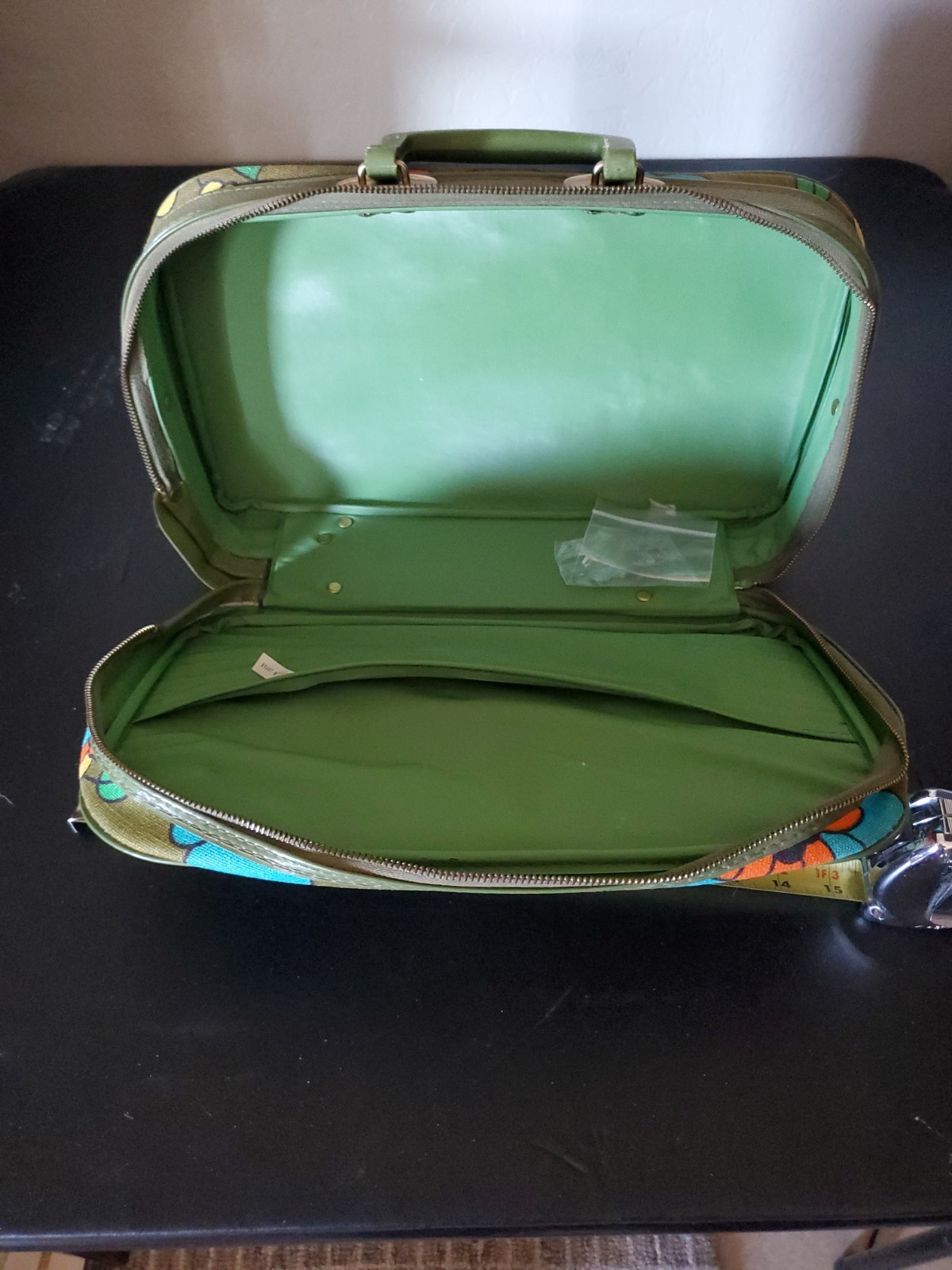 Vtg Bantam Mini Suitcase Overnight Carry-on Retro Floral Hippie Boho Has Key