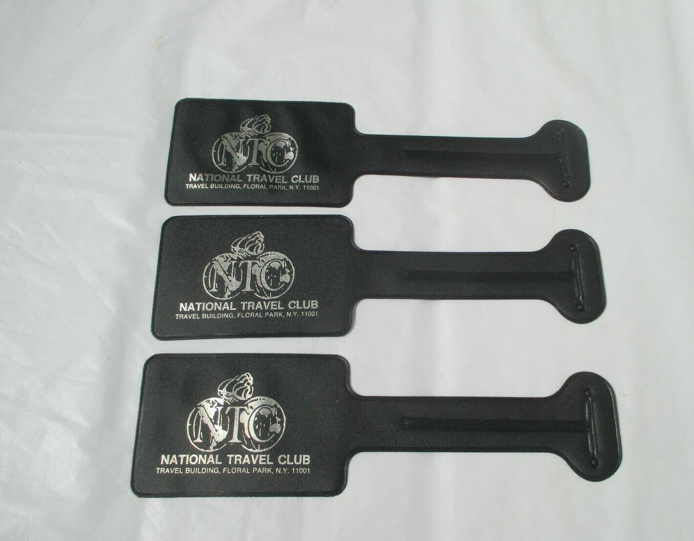 3 Vintage unused Luggage Tags / National Travel Club / Floral Park NY New York