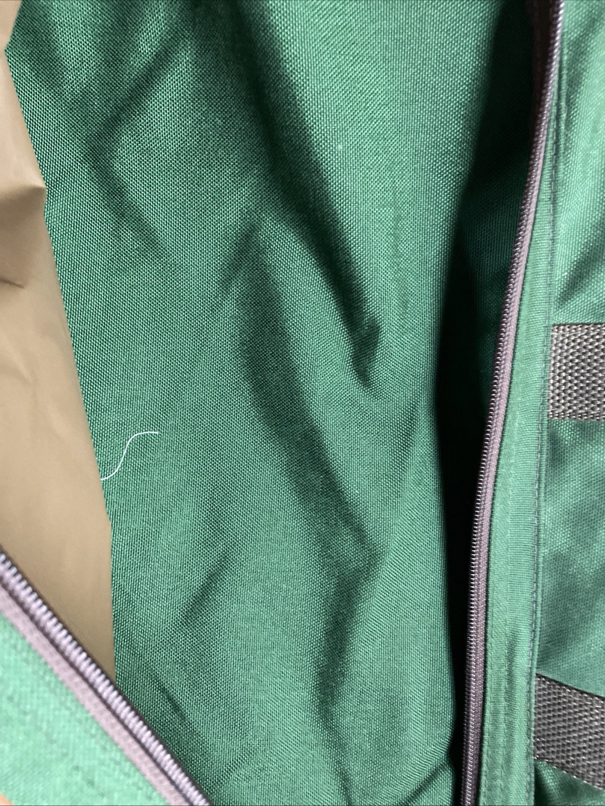 Vintage L.L. Bean Cotton Canvas Leather Trim Garment Bag Green