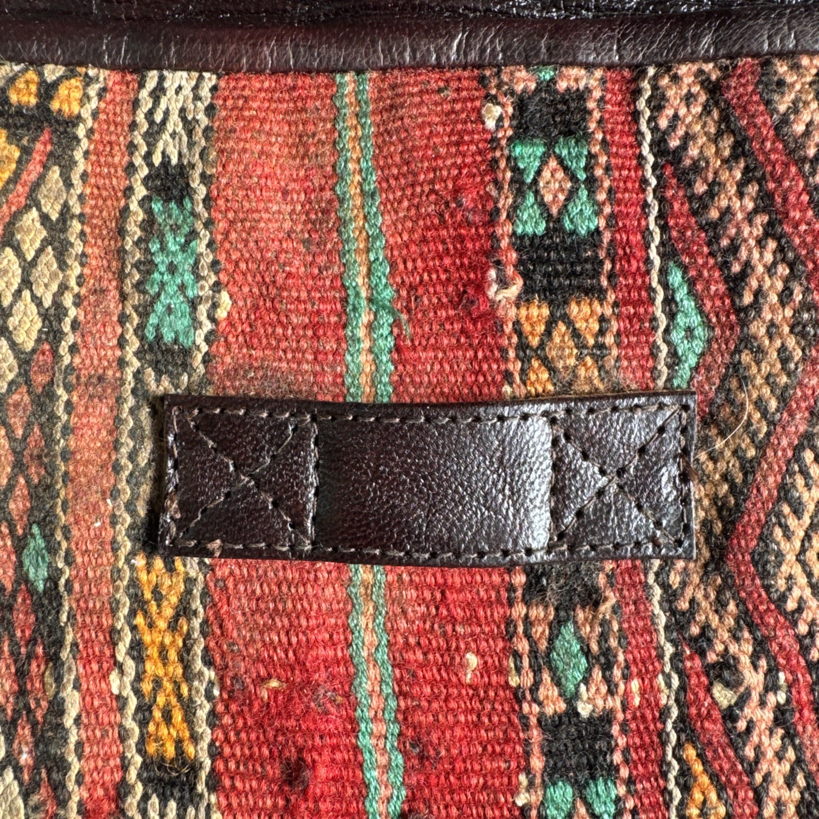Vintage Kilim Leather Boho Hobo Carrying Satchel Travel Tablet/Accessory Case