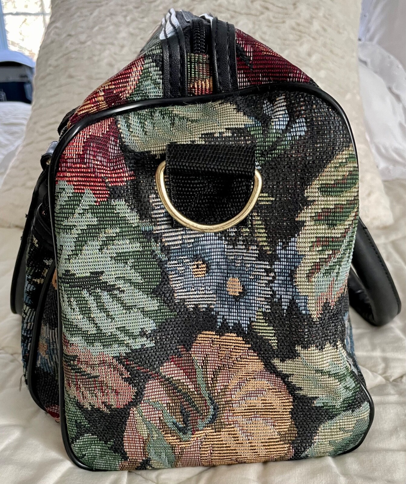 Concourse Tapestry Floral Bag Carry On Luggage. Green Black Pink Blue. 14″ W