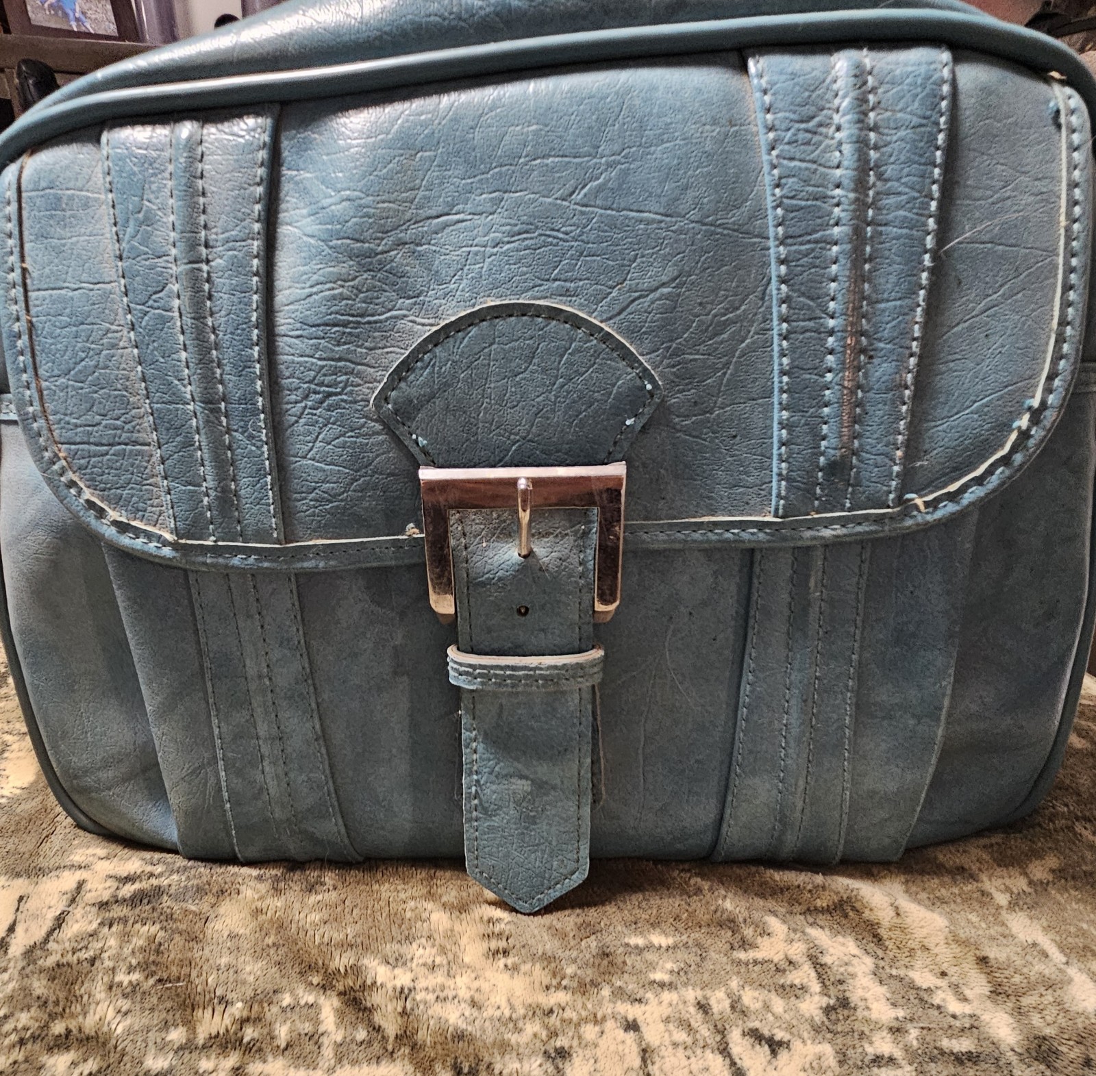 Vintage American Tourister Escort CarryOn Weekender Luggage Bag Blue Retro 15″