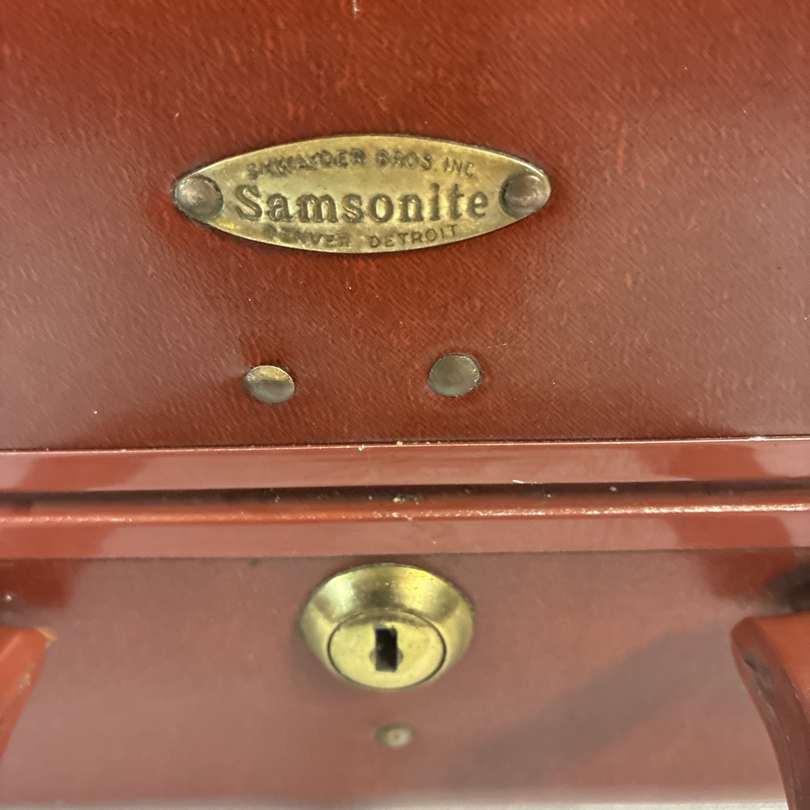 Vintage Samsonite Luggage Shwayder Bros Denver Detroit Brown 21x15x6 No Key
