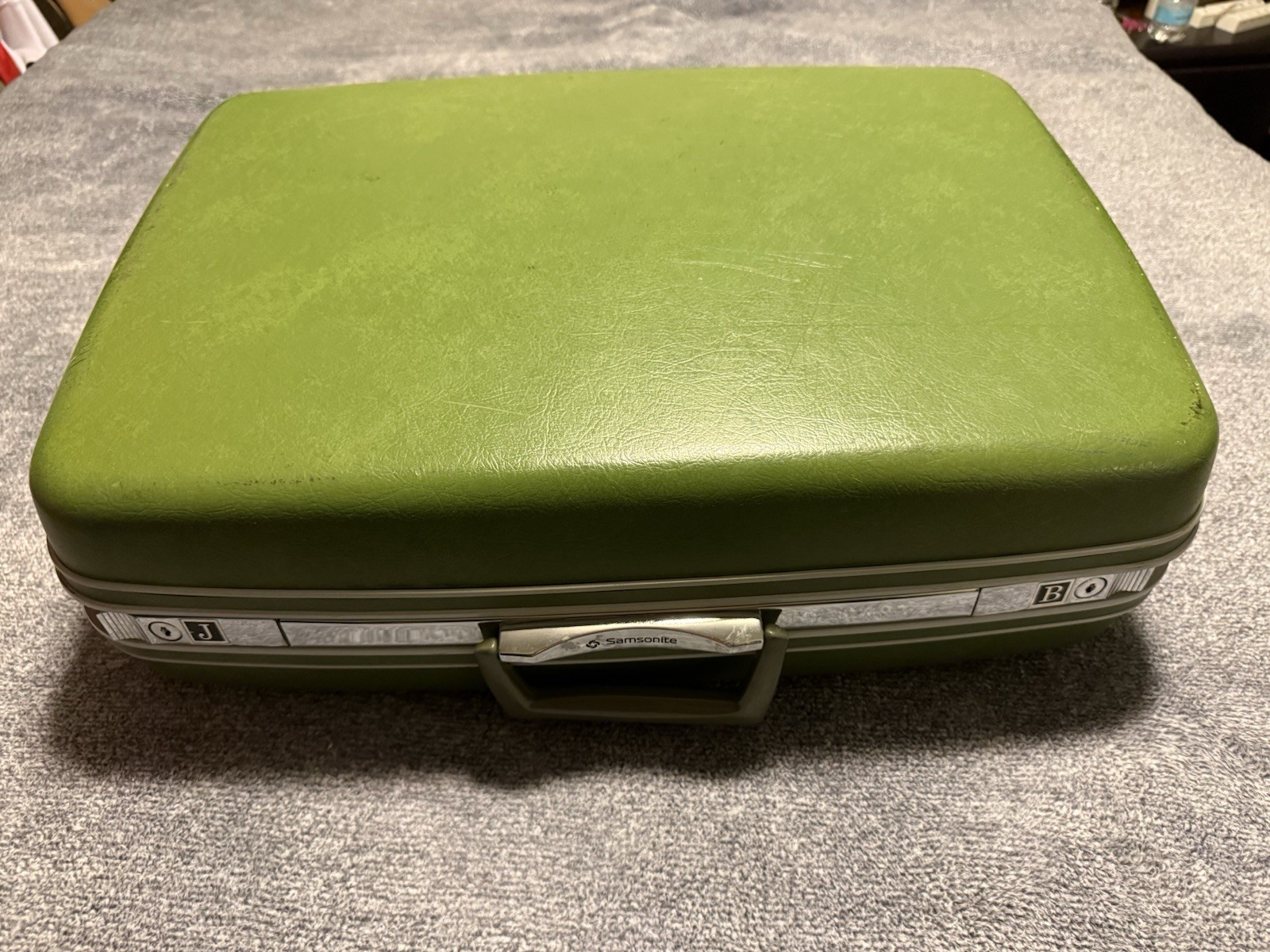 Samsonite VTG 60s Fashionaire Hard Shell Suitcase Travel Avocado Green No Key
