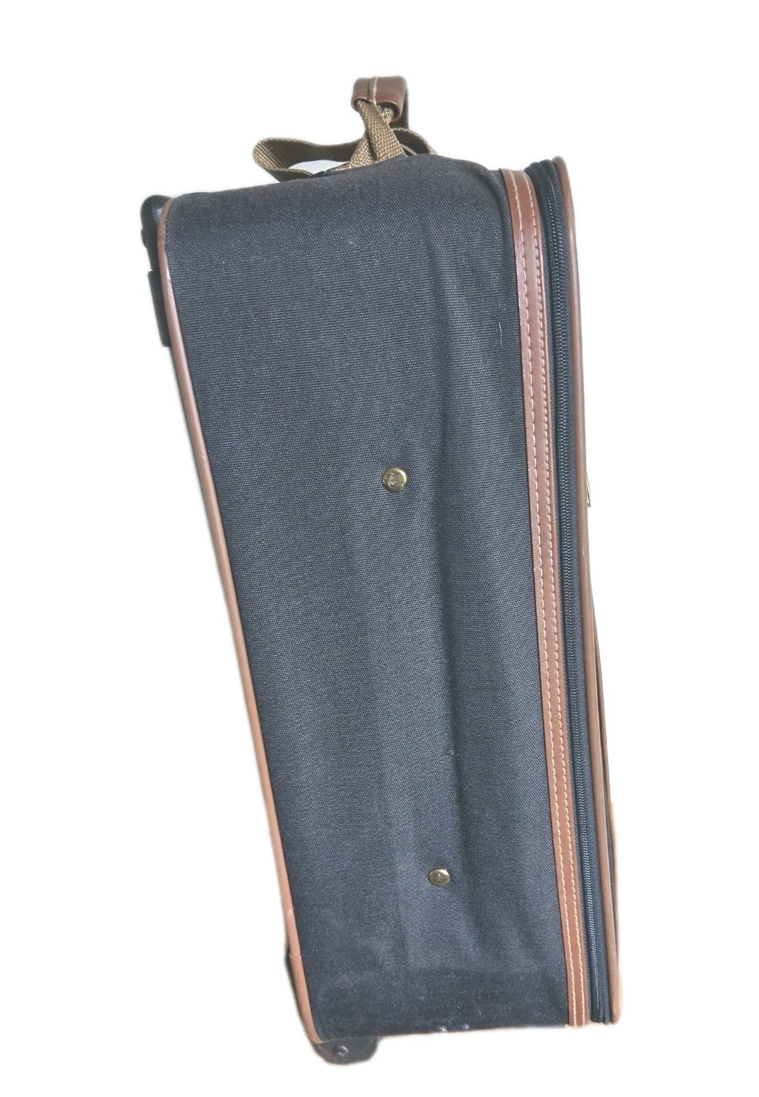 ($34.99 OBO) VTG American Flyer Rolling CarryOn Suitcase Navy Tan 20L x 14W x 8D