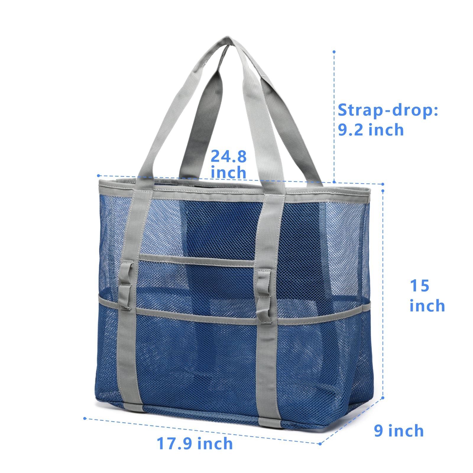 F-Color Mesh Bag – Toys Tote Bag 9 Pockets For Swim Pool Cruise