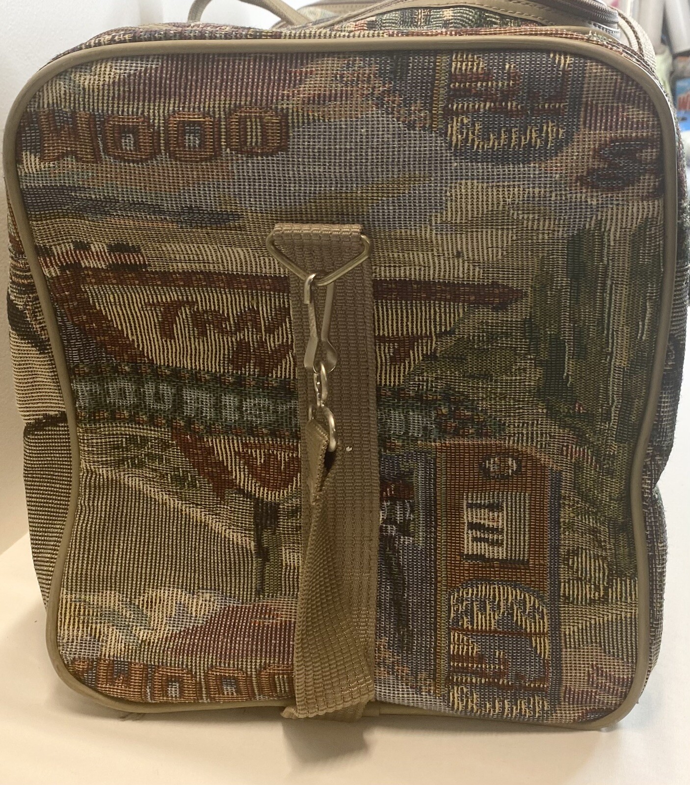 Vintage Pioneer Express Weekend Bag Route 66 Tapestry Duffel Carry On Travel