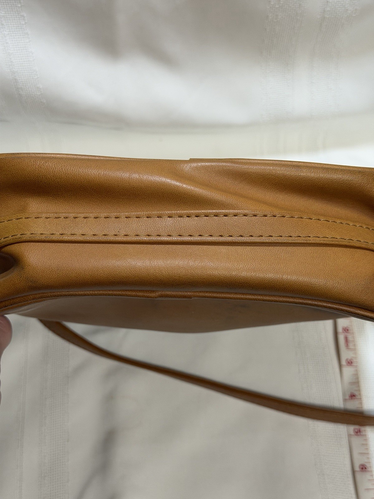 Vtg Samsonite 70s Travel Shoulder Bag Purse W/ Wallet Brown/Tan Faux Leather