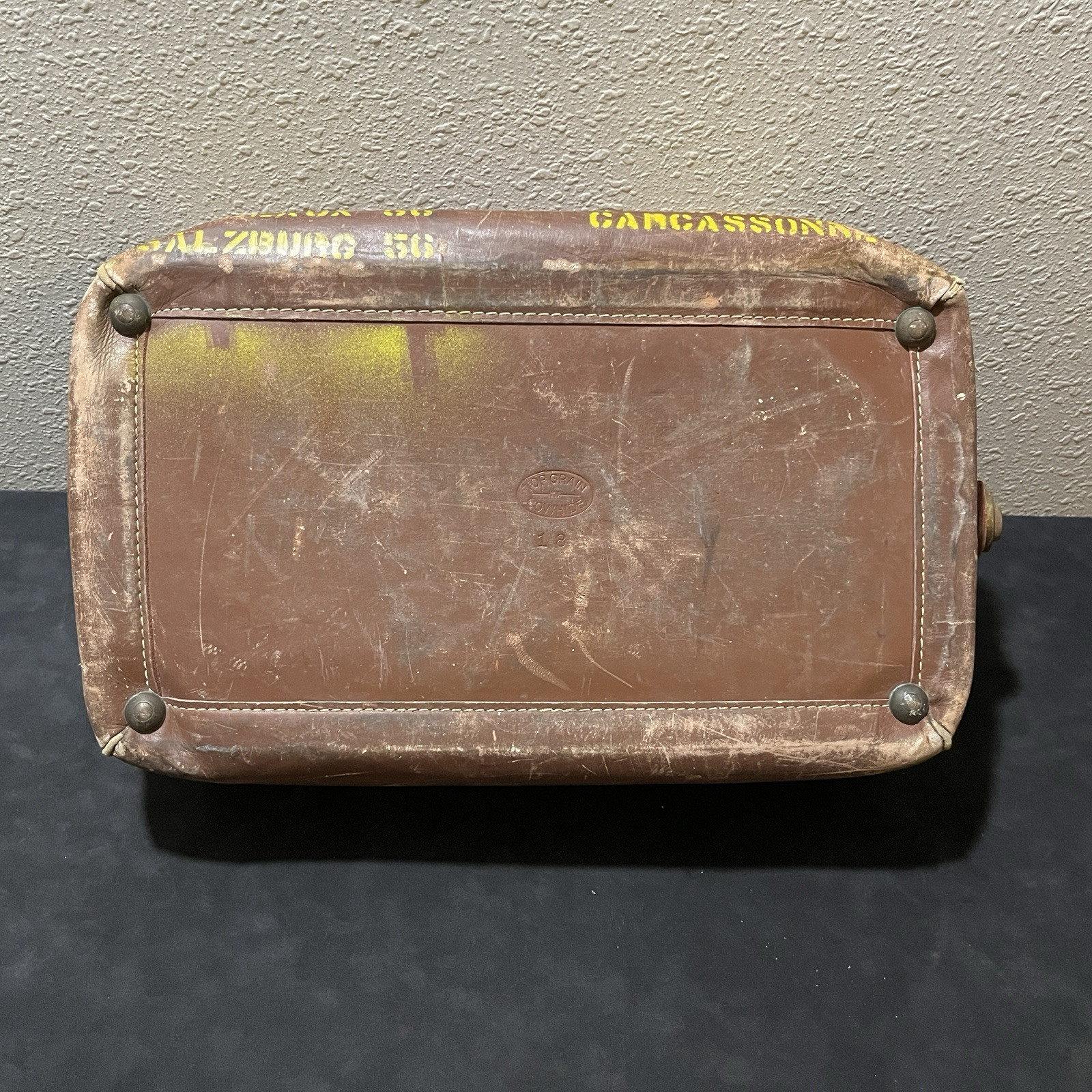 Gladstone Leather Doctor Bag Vintage 1950s Army Theater MedKit Trench Art Case