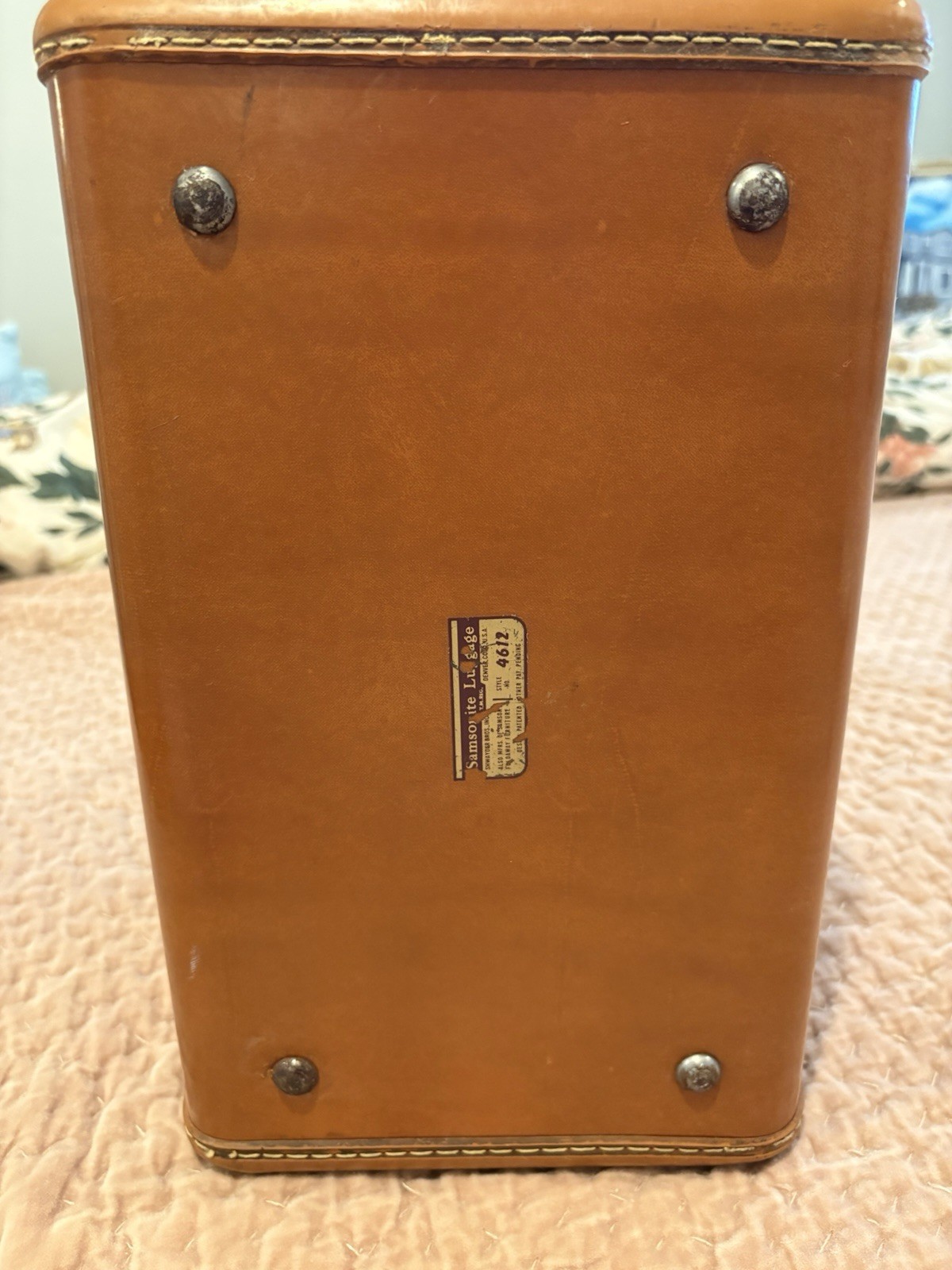 Vintage Samsonite Faux Leather Train Case Makeup Cosmetic Box With Tray 1950s