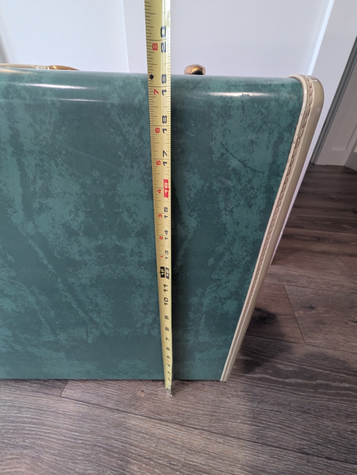 Vintage 1950s Samsonite Suitcase Bermuda Green Marbled Schwayder Luggage Large