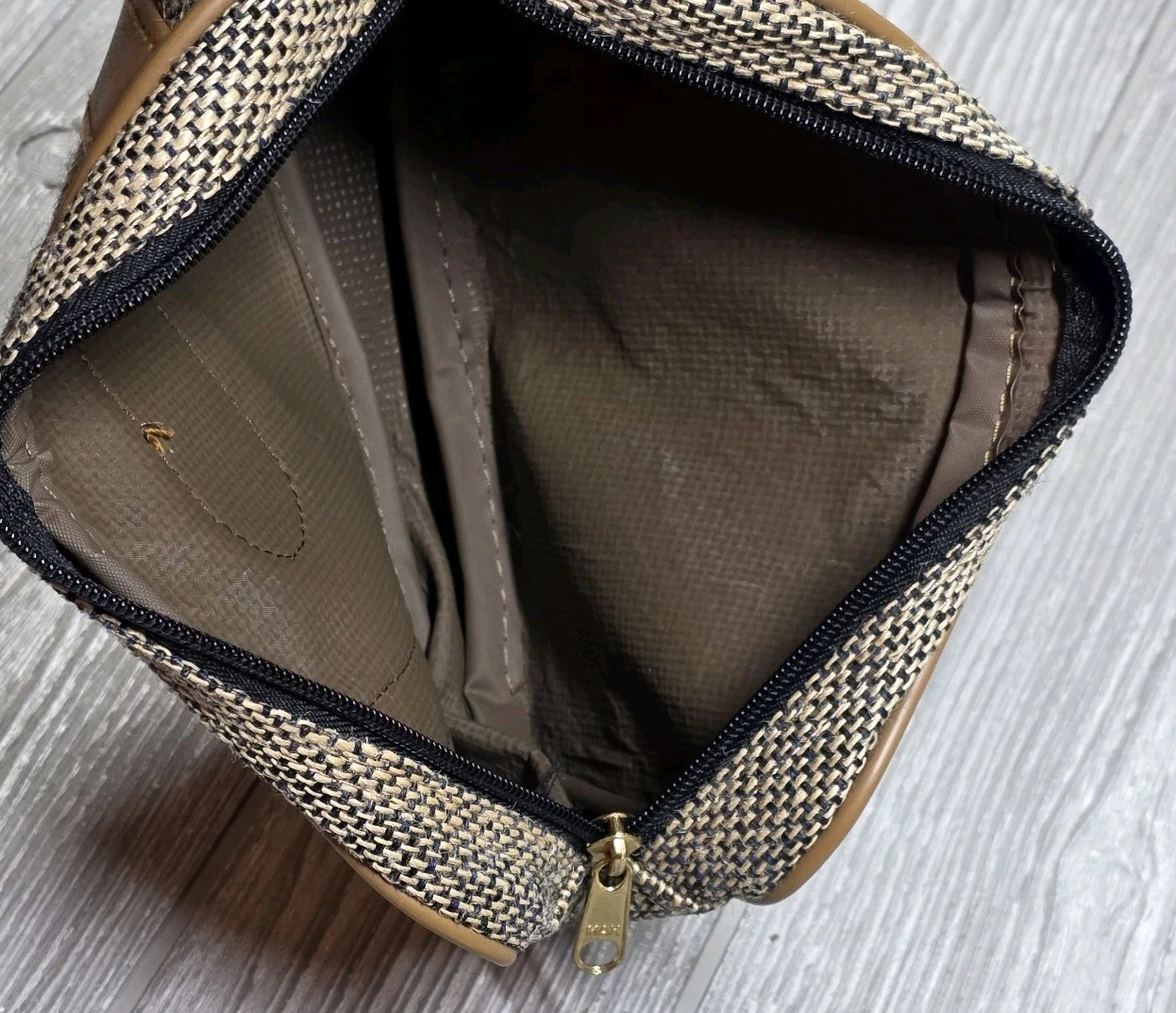 Vintage Fifth Avenue DOPP Kit Bag Make Up Bag Travel Bag Tweed Plaid