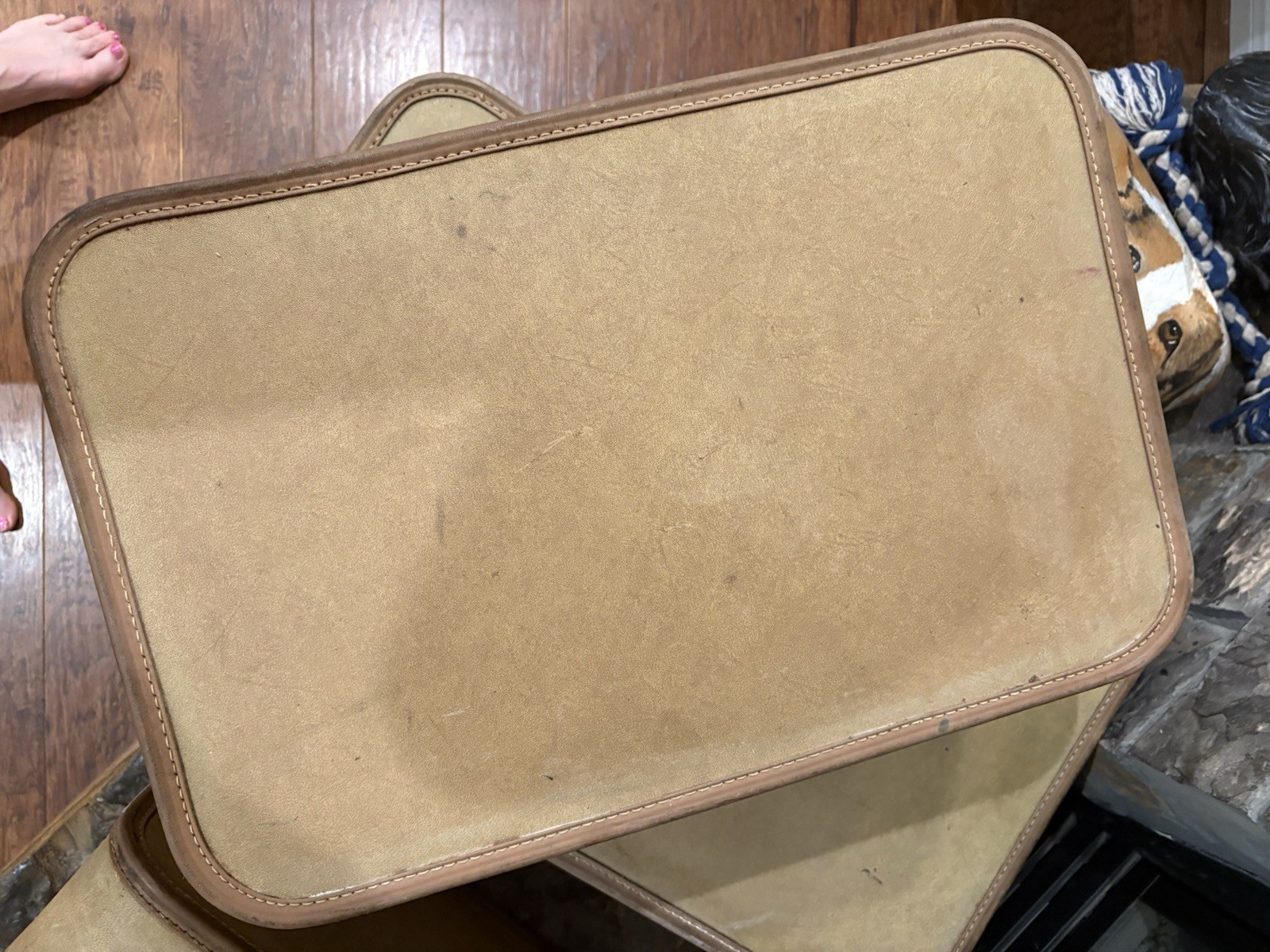Rare Set Of 3 Matching VTG Sears JC HIGGINS LUGGAGE SET 40s 50s Tan Home Decor
