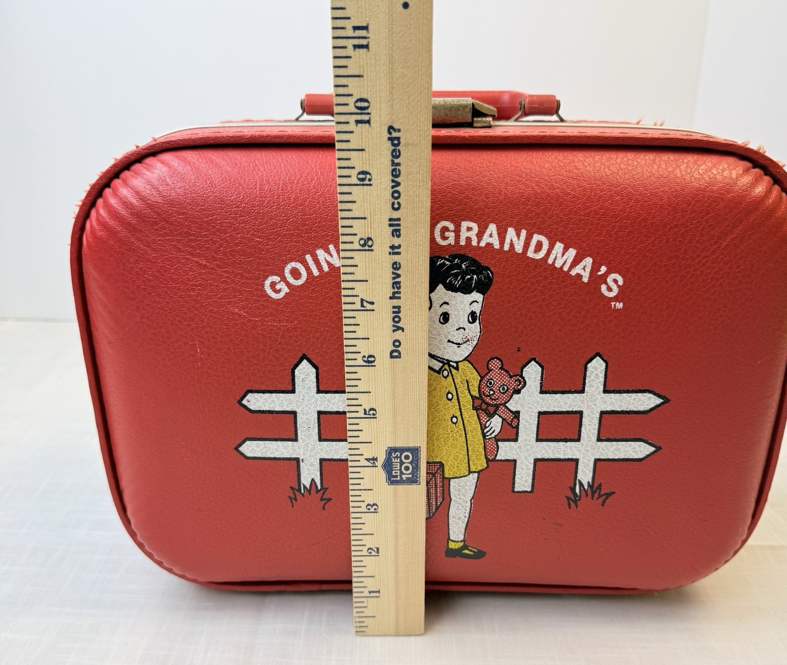Vintage Trojan Luggage Co. Going To Grandma’s Suitcase: Red With Red Lining