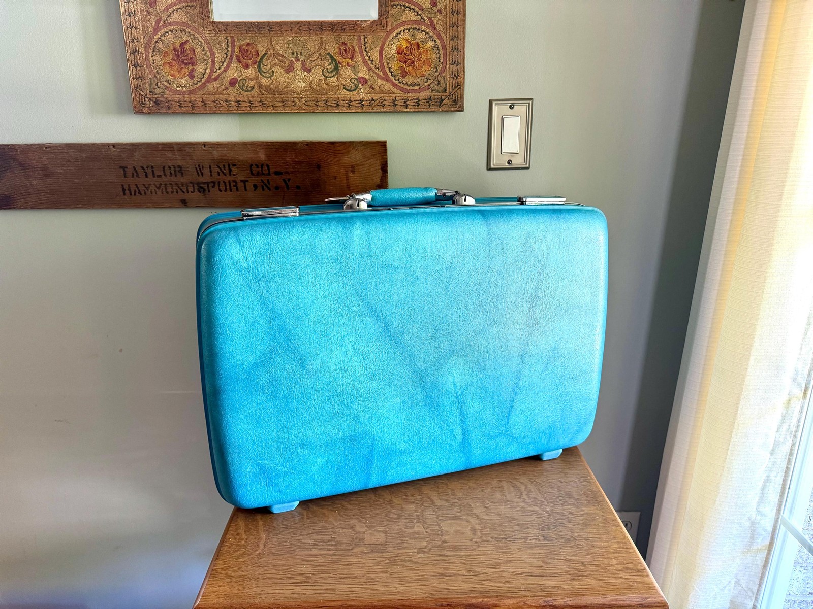 Vtg American Tourister Turquoise Marbled Luggage | American Tourister Suitcase