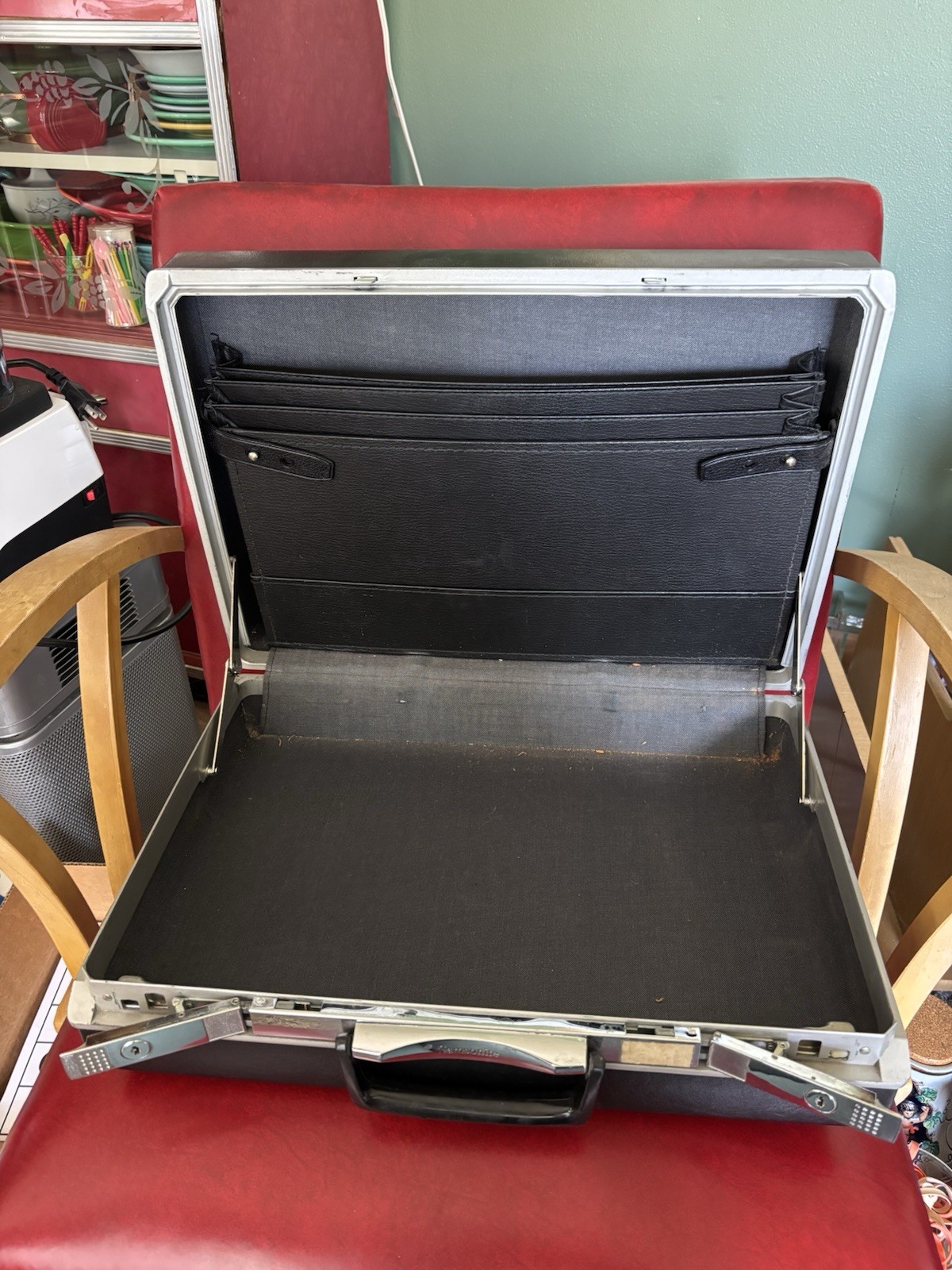 Samsonite Case With KEY Vintage Black Hard Shell Briefcase Lock 18″x12″x5″
