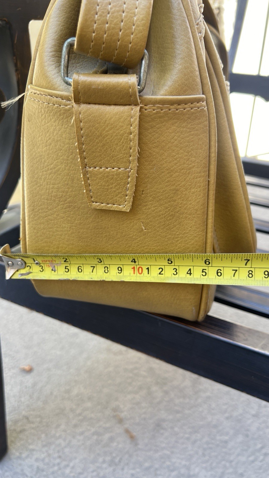 Vintage Gold Mustard Vinyl Travel Laptop Carry On Leather Bag Made In Korea