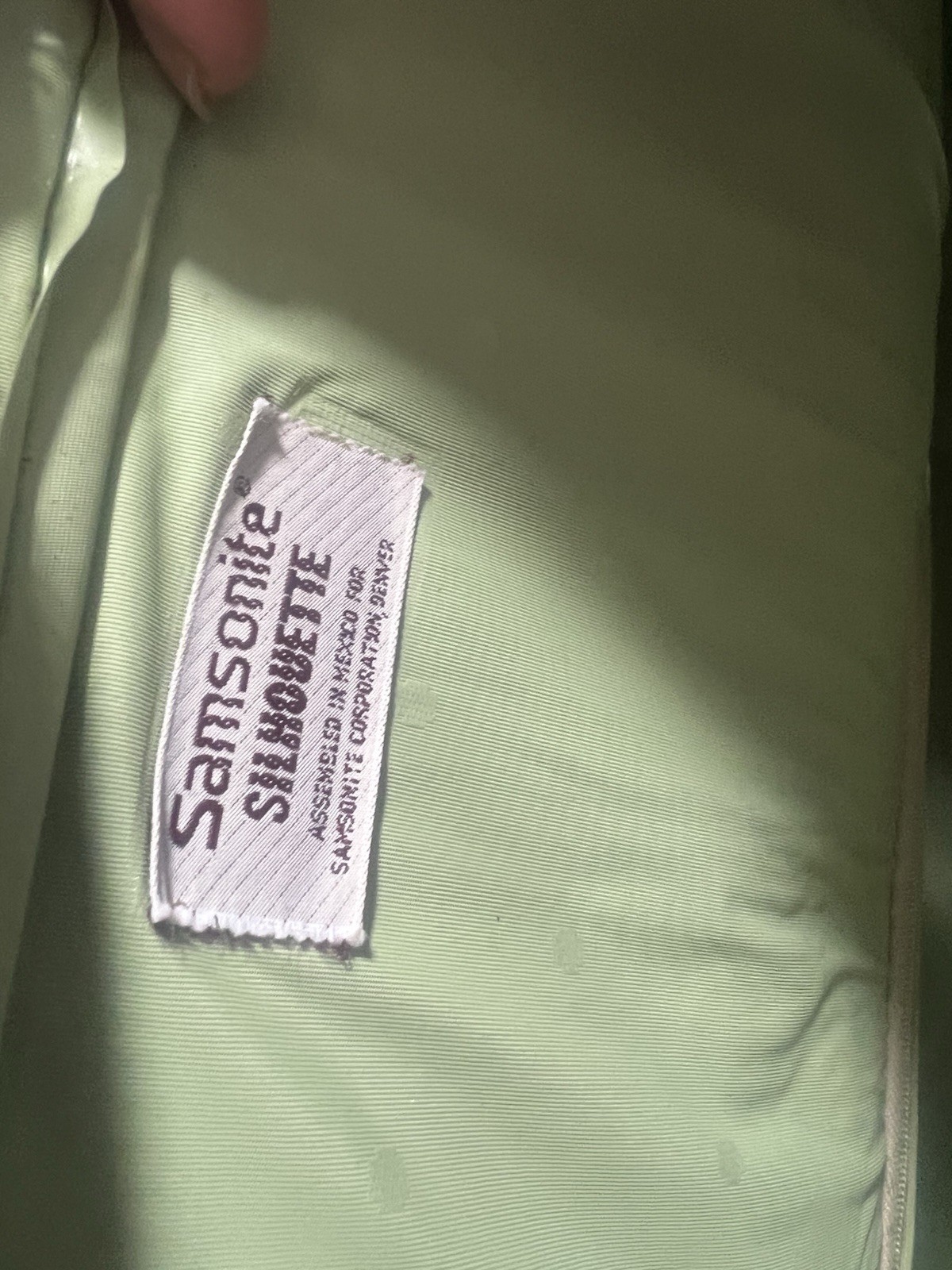 Vintage Samsonite Silhouette Denver, CO Green Zipper Carry-on Train Bag Handles