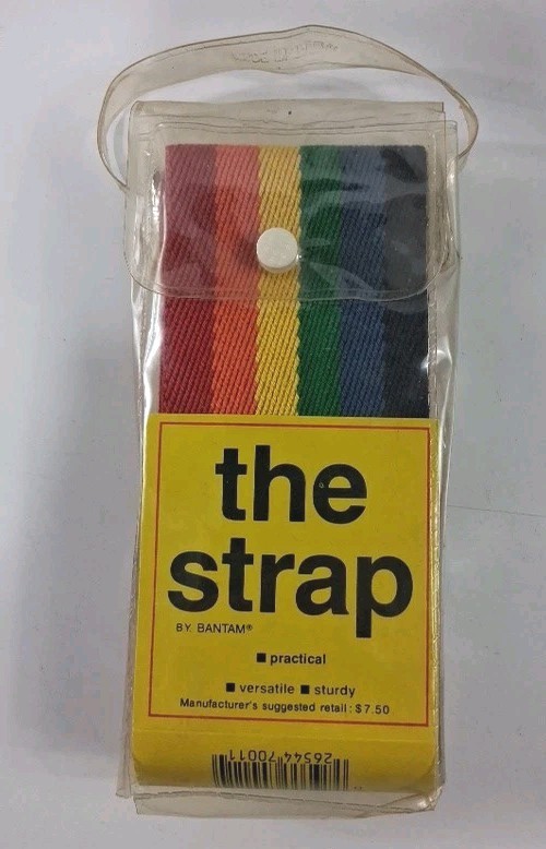 Vintage The Strap By Bantam Luggage Travel Safety Rainbow Print Adjusts To 72″