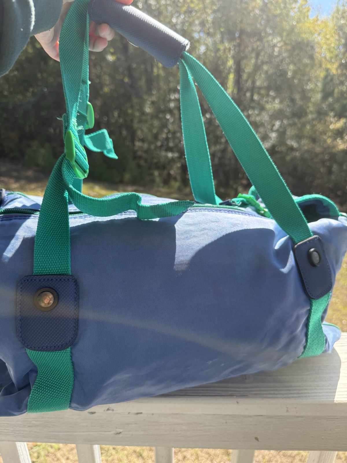 Vintage Samsonite Sammies 1991 Duffle Bag Large Blue Green Retro Carry On