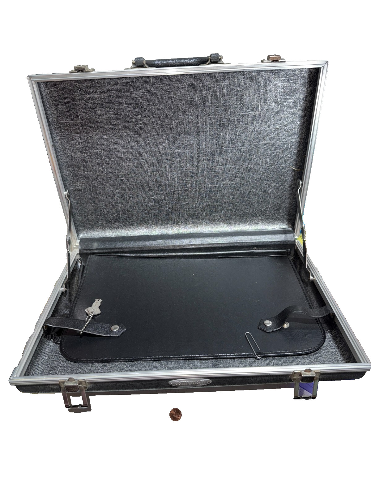 Vintage Maximillian Dark Gray Hardshell Briefcase Lockable W/ Keys