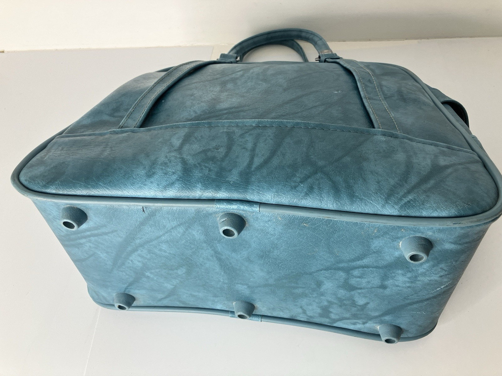 Vintage American Tourister Luggage Bag Carry-On Overnight Weekender Blue Marble