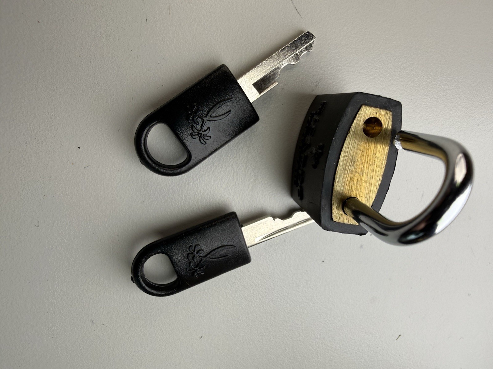 Vintage Ricardo Beverly Hills 1980s-1990s Padlock w/ 2 Keys Black Palm Tree Logo