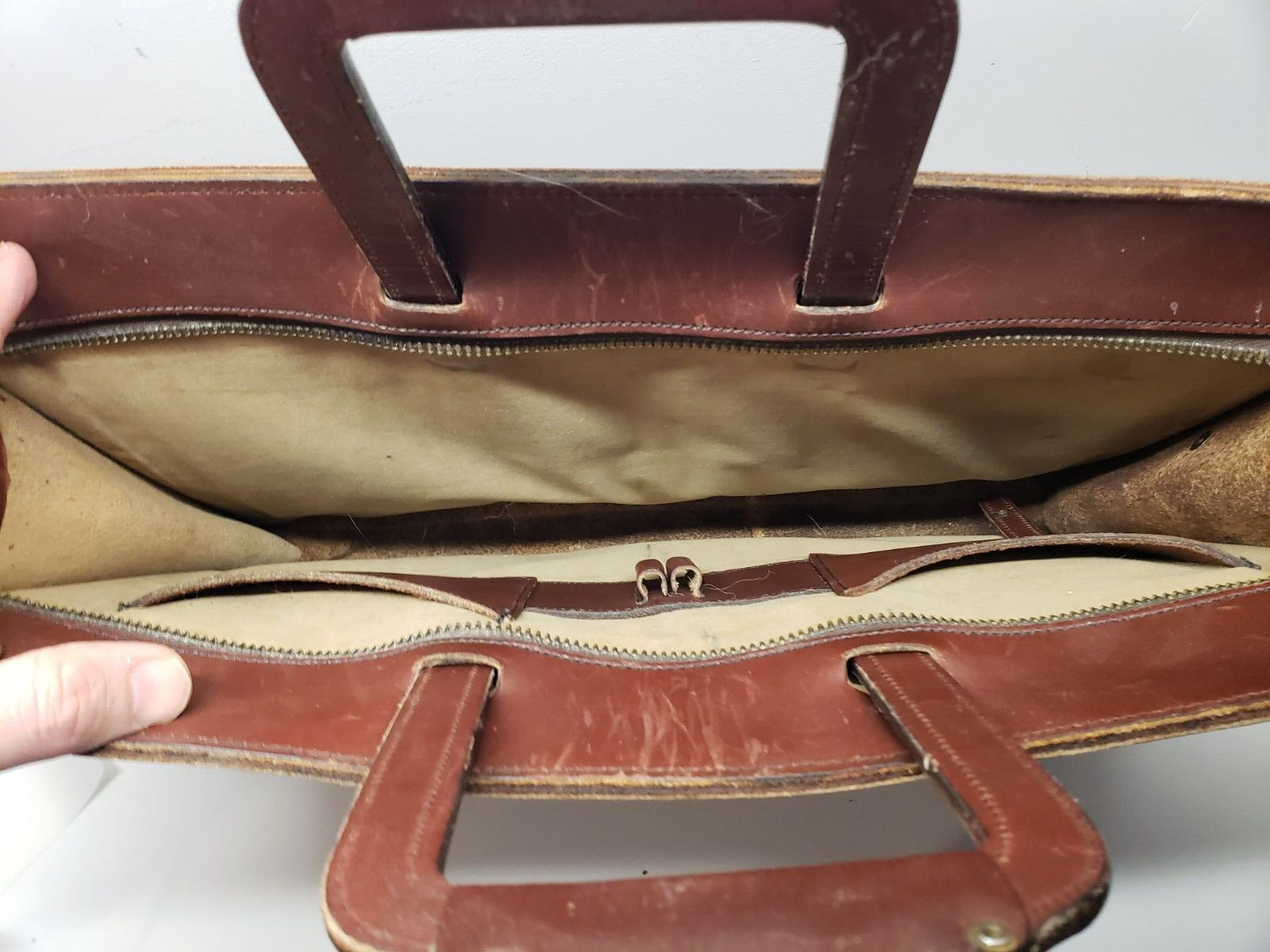vintage Hartmann Luggage Leather Briefcase Satchel 17″ x 12″