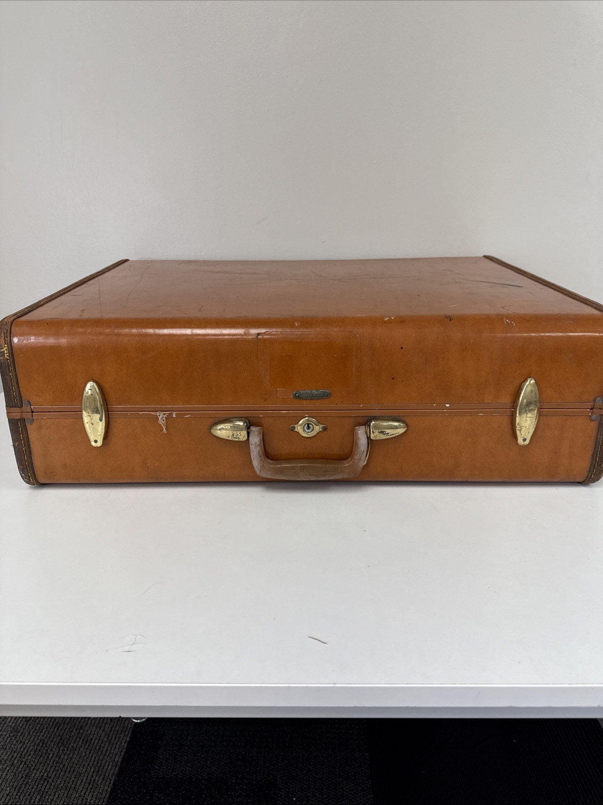 Vintage Samsonite 4636 Luggage Large Suitcase 26x19x7 Brown 50s 60s MCM