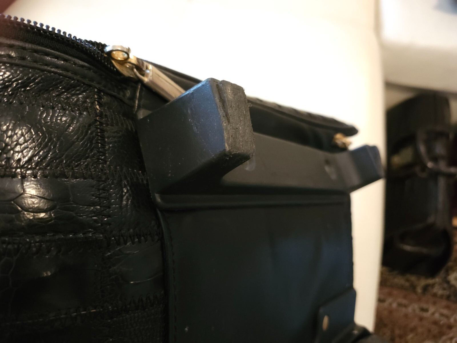 Slick Exotica Patchwork Exotic Skin Unisex – Men’s Carry-on Bag Case Black