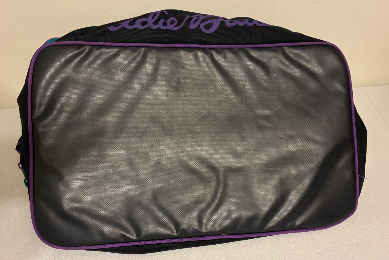 Vintage 90’s Eddie Bauer Purple Teal Signature Logo Duffel Bag Travel Luggage
