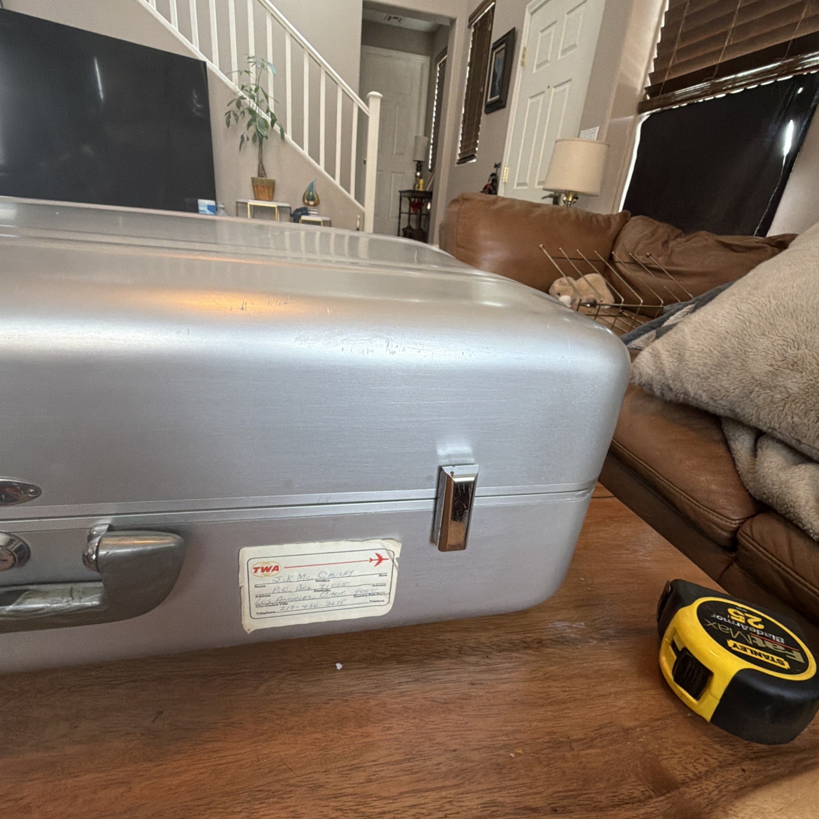 Vintage Halliburton Pre Zero Luggage Suitcase Rare Hangers See Pics 25x18x8