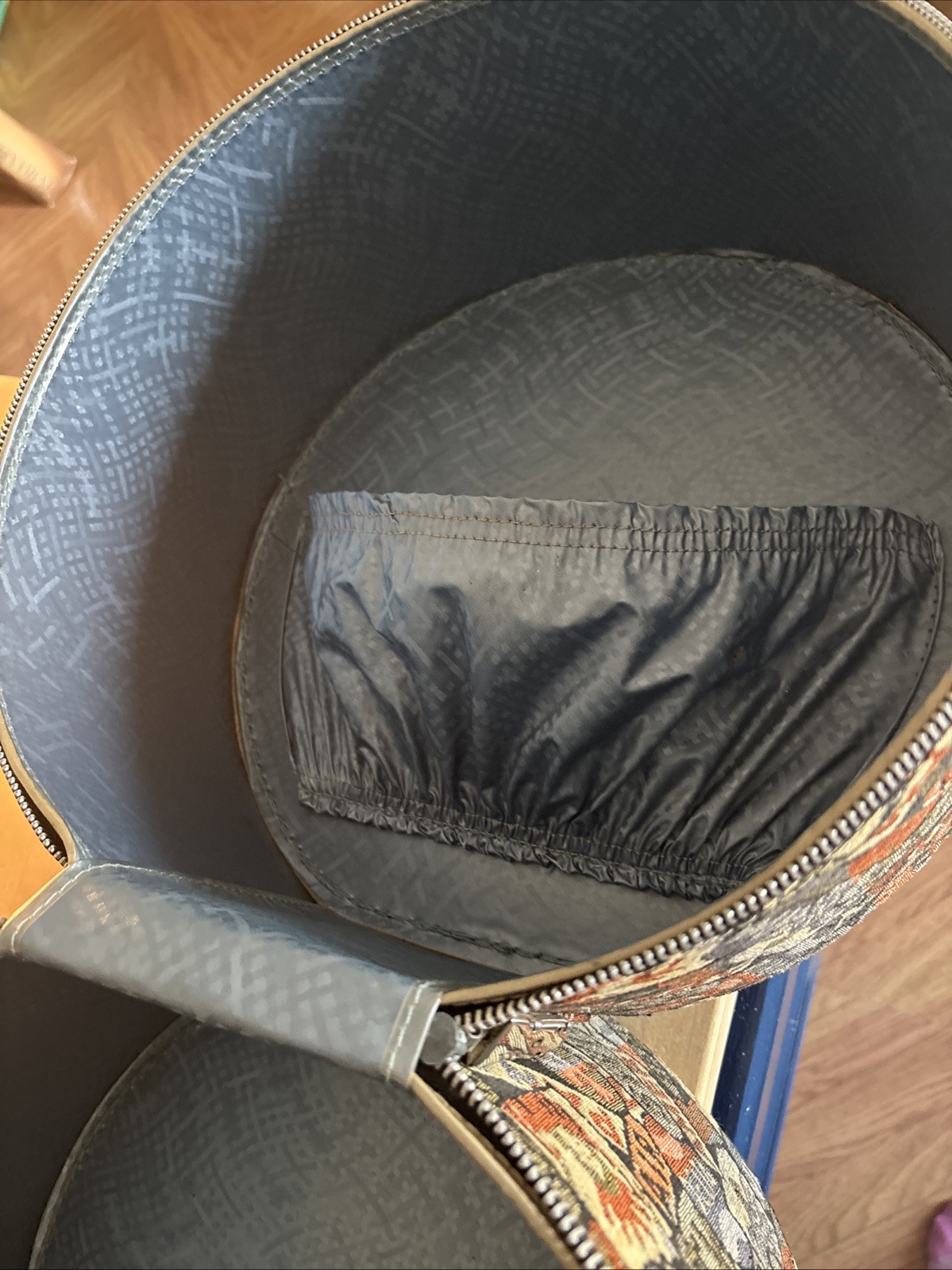 Vintage Hat & Wig Travel Suitcase. 13.5” Tall 13” Wide Airline Inspired