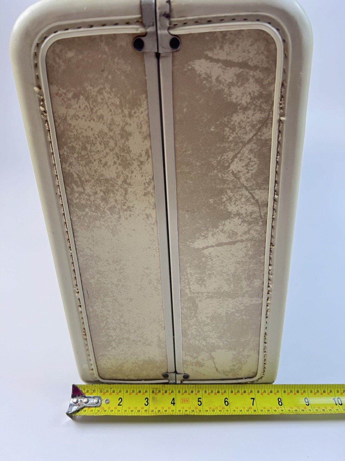Vintage Samsonite Silhouette Cream Marble Hard Shell Suitcase Overnight Travel