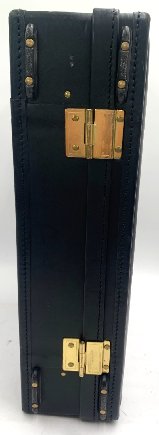 Vintage Hartmann Luggage Natural Belting Leather 18″ Briefcase Made in USA Black