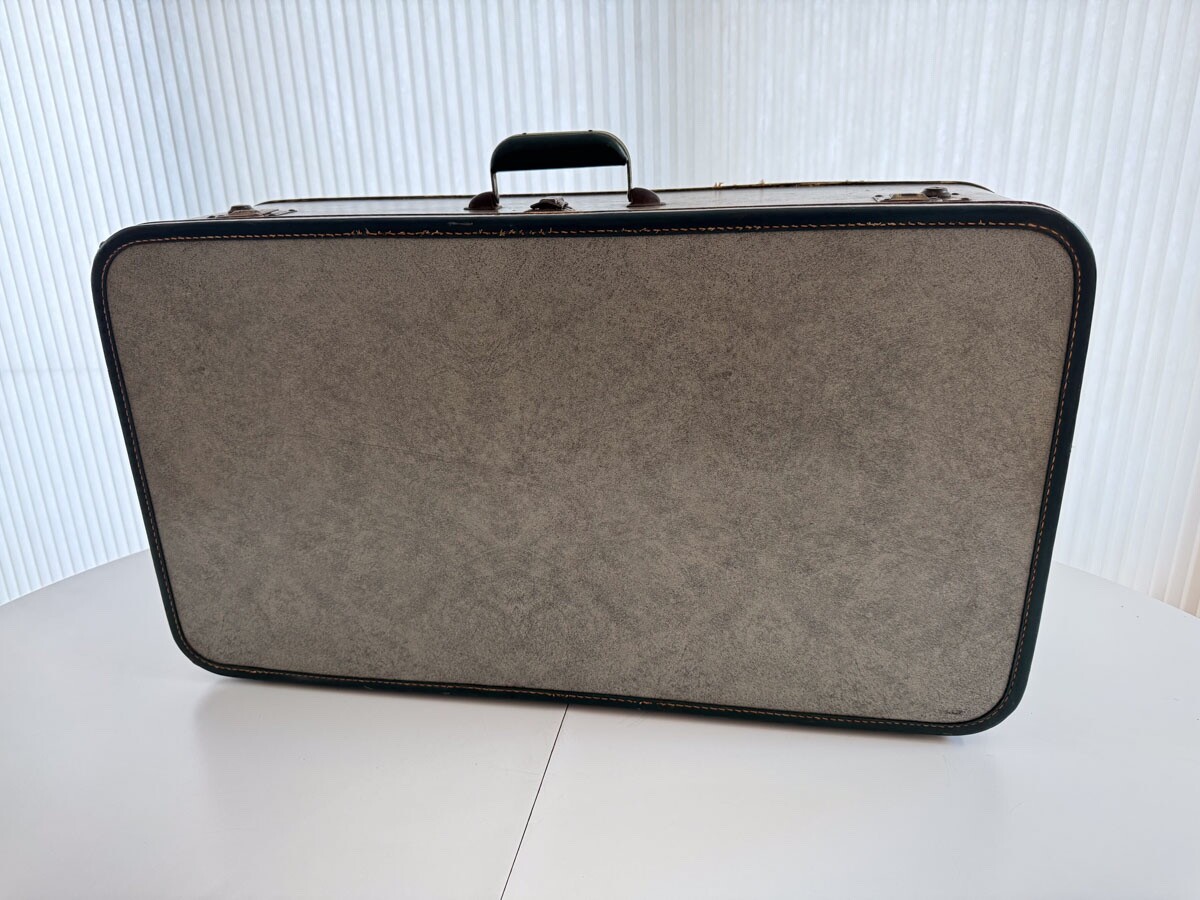 Vintage Stylecraft New York 3 pc luggage suitcase set, seafoam and dark green