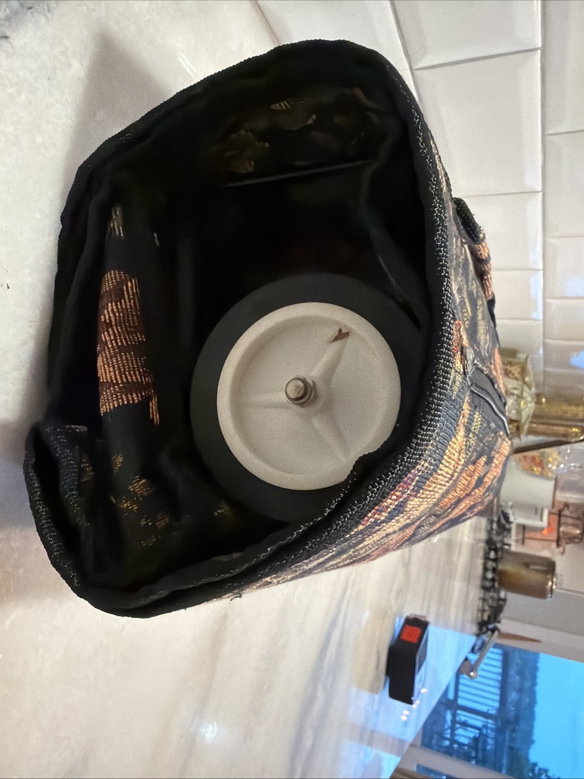 Embroidered Tapestry Vintage Foldable Suitcase With Zipper Pockets