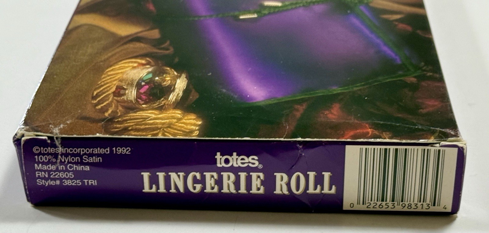 Vintage Totes Lingerie Roll Travel Organizer Satin Purple & Red With Box 1992