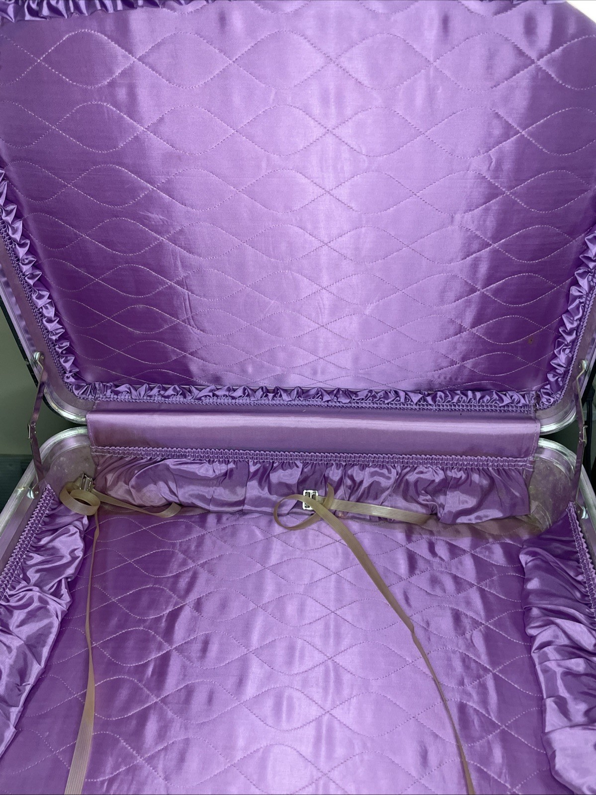 VTG 70’S JC PENNEY PURPLE MARBLED TEXTURE SUITCASE Luggage 2 Piece NO KEY