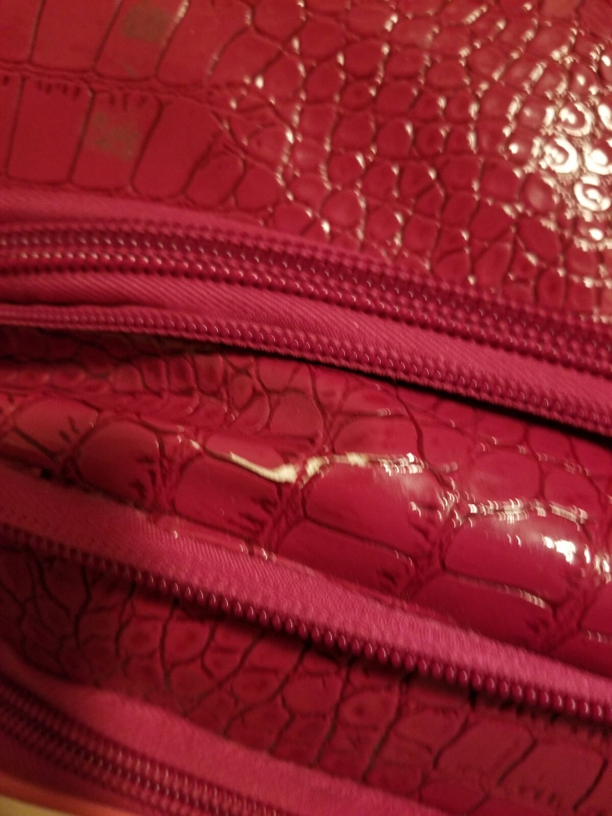 Vintage G by Guess Faux croc pink luggage carry on