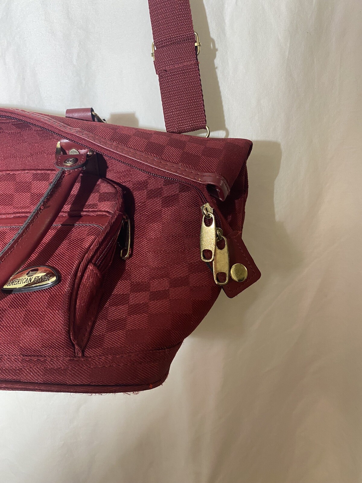 American Flyer Carry-on Luggage Red Travel Bag 10″Lx 12″H x 7″ Deep Weekender