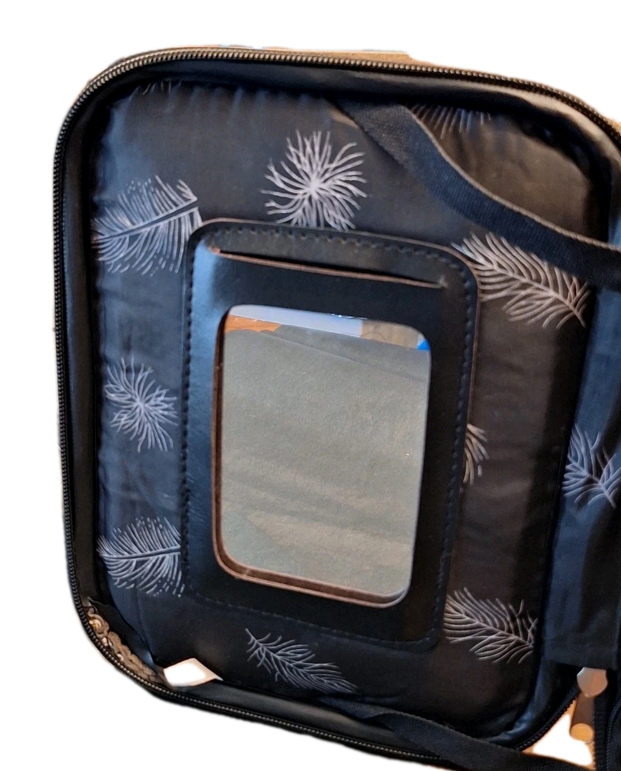 VTG Pioneer Express Route 66 Tapestry Travel Makeup Hard Suit Case Bag &Mirror
