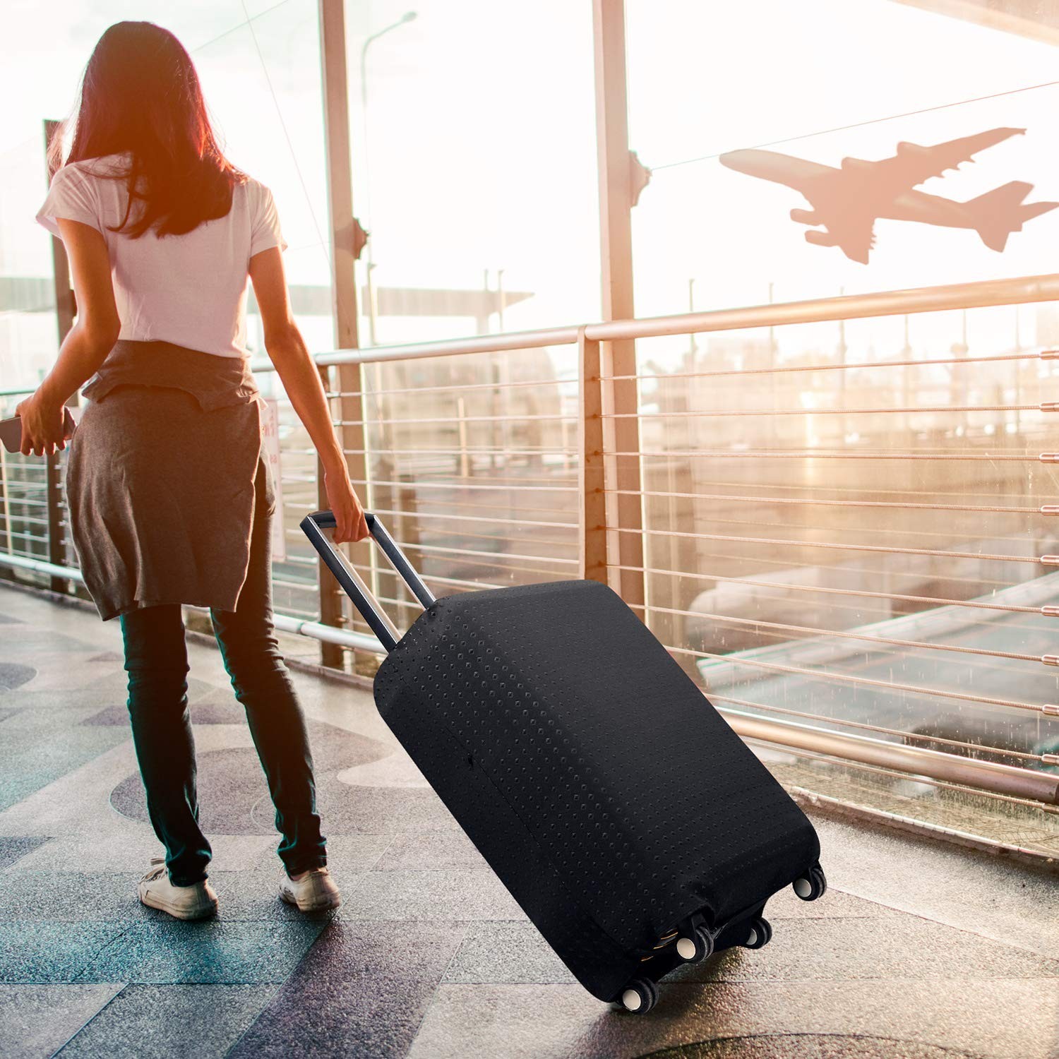 Travel Luggage Cover Protector, Washable Suitcase Protector Anti-scratch Span…