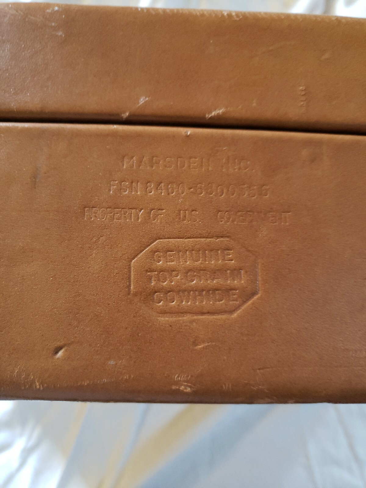 Vintage Rare H.J. Heggens Marsden INC Briefcase Luggage US Government Cowhide