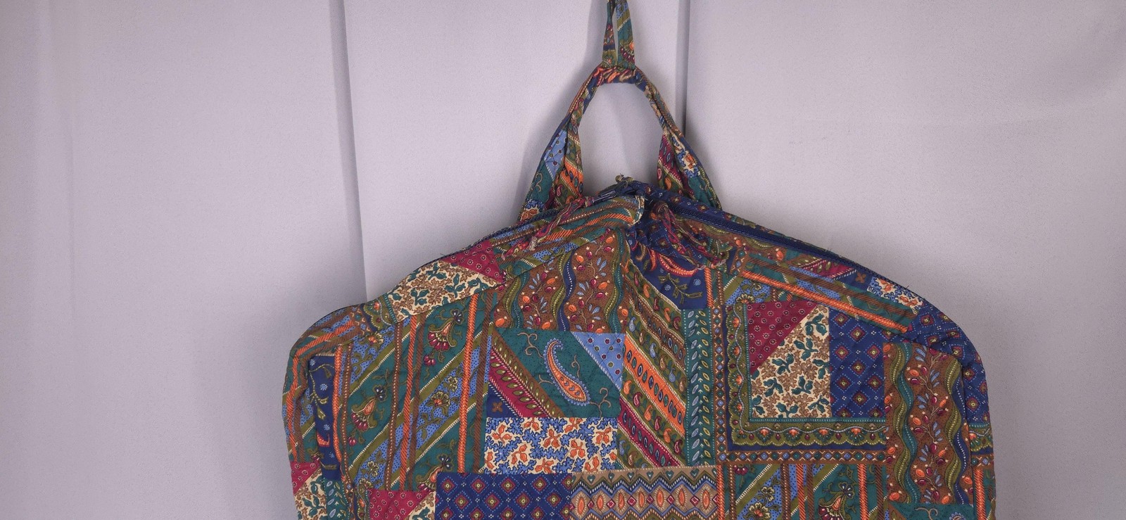 Vtg Vera Bradley Garment Bag Quilted Cotton Patchwork Travel Luggage USA 47×24